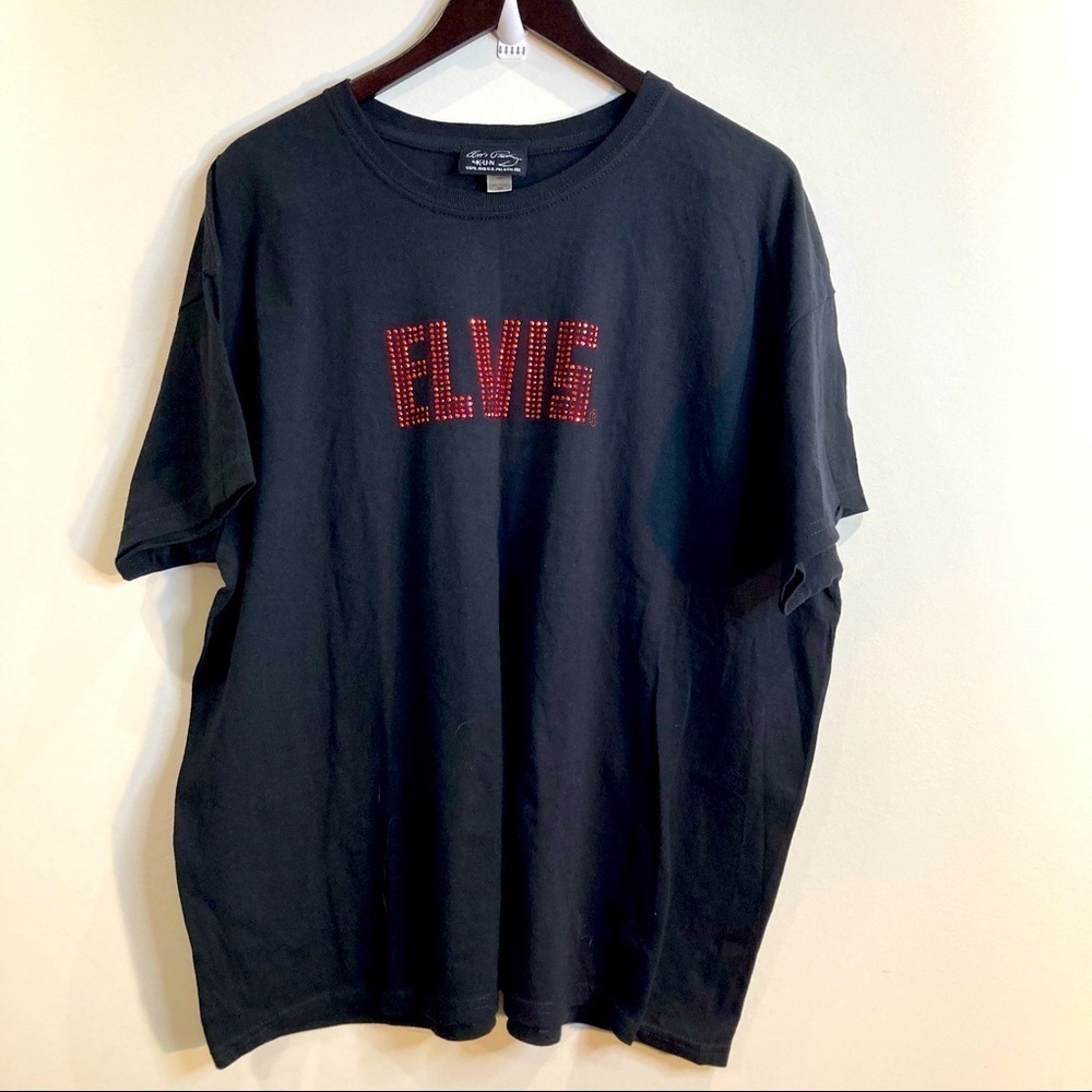 KUN Sz  2X Elvis Presley Rhinestone Short Sleeve T-shirt Tee